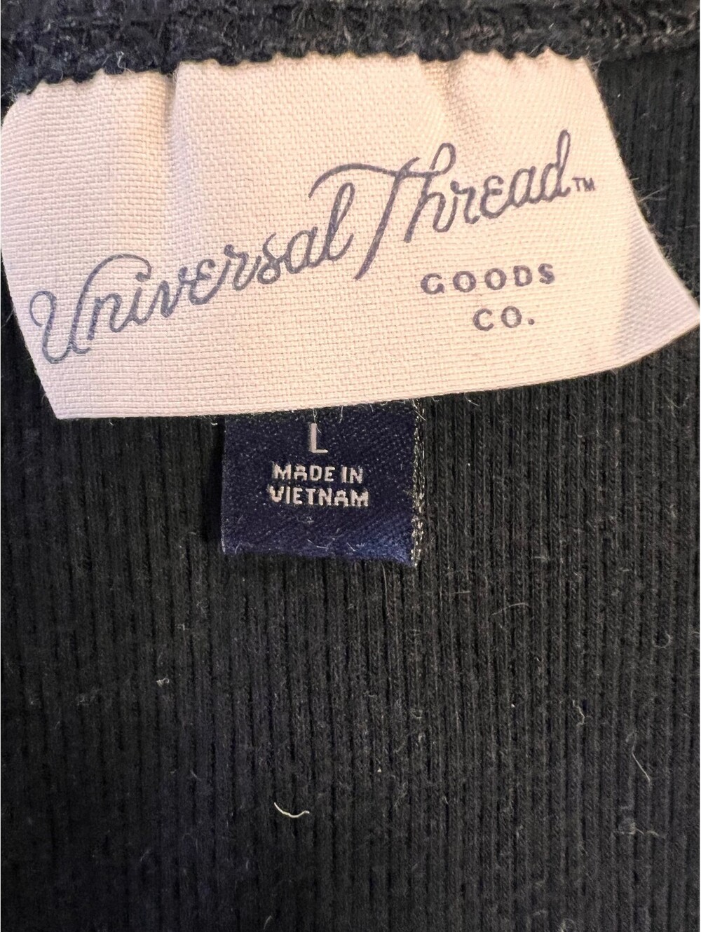 Universal Thread Black Ribbed Tank Top Size Large - Picture 2 of 6